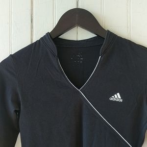 Adidas black v neck long sleeve active t-shirt S